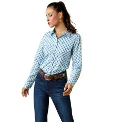 Women's Ariat Wrinkle Resist Kerby Stretch Button Down Shirt #10043474