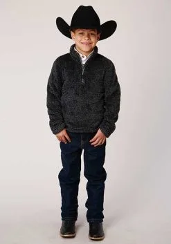 Roper Apparel ONLINE SPECIAL Boy's Roper Fleece Pullover #03-397-0250-7122GY -Men's Plaid Shirt Sales 0339702507122b