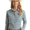 Rock & Roll Cowgirl Women's Rough Stock Snap Front Shirt #RSWSOSRZDA -Men's Plaid Shirt Sales 03687d7580330858b46e988ca5154e61