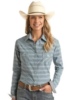 Rock & Roll Cowgirl Women's Rough Stock Snap Front Shirt #RSWSOSRZDA