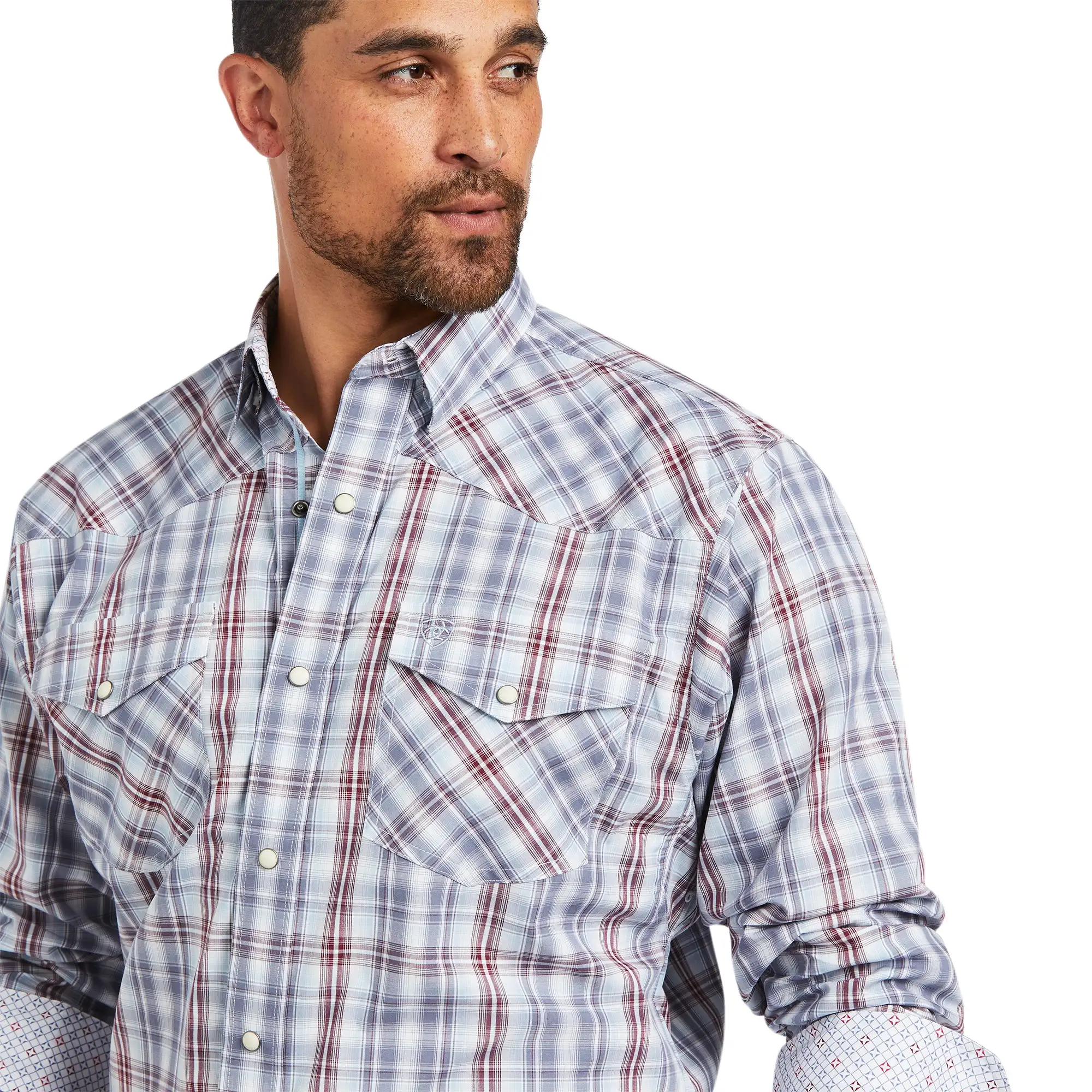 Men's Ariat Relentless Steely Stretch Classic Fit Snap Front Shirt #10039296-C 5 Men's Ariat Relentless Steely Stretch Classic Fit Snap Front Shirt #10039296-C - Image 3