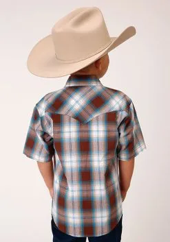 Roper Apparel Boy's Roper Snap Front Shirt #03-031-0062-4030BR -Men's Plaid Shirt Sales 059b57d3cc5f21f1929f3d48a790742d