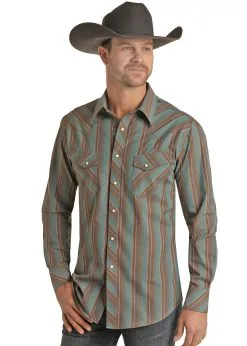 PANHANDLE Men's Rock & Roll Cowboy Snap Front Shirt #RRMSOSRZ1O