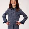 Roper Apparel Girl's Roper Snap Front Shirt #03-080-0064-0771BU