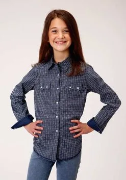 Roper Apparel Girl's Roper Snap Front Shirt #03-080-0064-0771BU
