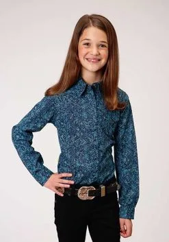 Roper Apparel Girl's Roper Snap Front Shirt #03-080-0064-0770BU