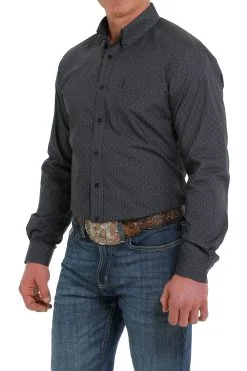 Men's Cinch Navy Button Down Shirt #MTW1347065NAV