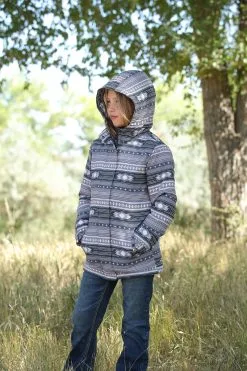 Girl's Cinch Aztec Hooded Coat #CWJ8680001GRY -Men's Plaid Shirt Sales 12acfbd2d302846d43ff1d030ab3abc2