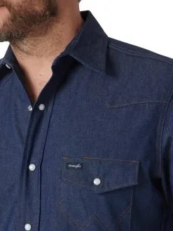 Men's Wrangler Denim Snap Front #MS3127B -Men's Plaid Shirt Sales 1511f9c2ed0307b6856b5136175863a7