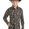 PANHANDLE Boy's Rock & Roll Cowboy Snap Front Shirt #RRBSOSRZ19 -Men's Plaid Shirt Sales 155347e9c307f5fb3a4171275bd0bcad