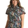Rock & Roll Cowgirl Women's Rough Stock Button Down Shirt #RSWS1DRZDI