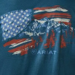 Men's Ariat Blue American Flag T-Shirt #10045279 -Men's Plaid Shirt Sales 16d5e04c8693a31cdea83f41d395b37b