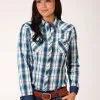Roper Apparel Women's Roper Snap Front Shirt #03-050-0062-4032BU -Men's Plaid Shirt Sales 1932036ad4137f9b89d1f21de0a2e25e