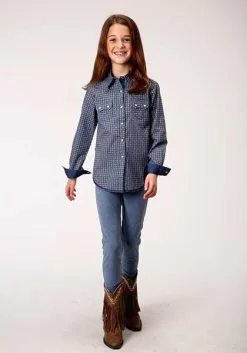 Roper Apparel Girl's Roper Snap Front Shirt #03-080-0064-0771BU -Men's Plaid Shirt Sales 1e6c4a7bdfc2a9c3206ebb592d9d4cfc