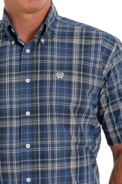 Men's Cinch Plaid Button Down #MTW1111419BLU -Men's Plaid Shirt Sales 1f65016756661fac6d33fed970c15db9