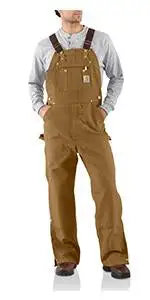 Men's Carhartt Unlined Zip-To-Thigh Bib #R37BRN