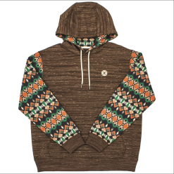 Men's Hooey Brown Aztec Hoodie #HH1192BR
