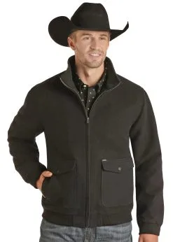 Men's Panhandle Black Solid Bomber Coat #RRMO92RZX1