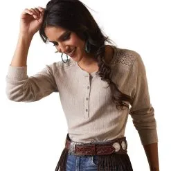Women's Ariat Pointelle Henley Top #10043415