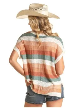 Women's Rock & Roll Cowgirl Knit Blouse #RRWT31R18O -Men's Plaid Shirt Sales 2682f69ec08824248a27222f523b89de