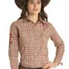 PANHANDLE Women's Rough Stock Snap Front Shirt #RSWSOSRYTJ -Men's Plaid Shirt Sales 279d82b1b15056c7510ec0d87dad277b