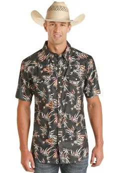 Men's Rock & Roll Cowboy Ripstop Snap Front Shirt #RRMS1SR0QS