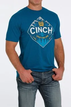 Men's Cinch Teal T-Shirt #MTT1690510 -Men's Plaid Shirt Sales 319cf5dfe8d5bb625f62418e719d49e4