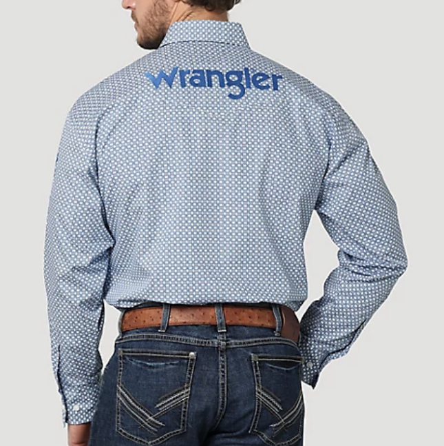 Men's Wrangler Logo Button Down Shirt #2314906 4 Men's Wrangler Logo Button Down Shirt #2314906 - Image 2