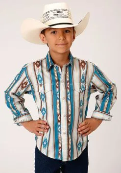 Roper Apparel Boy's Roper Snap Front Shirt #03-030-0485-0405BU