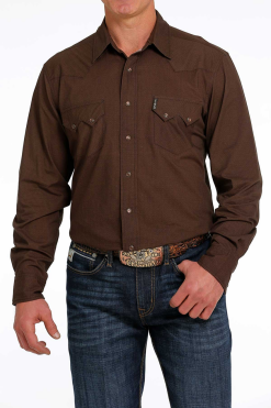 Men's Cinch Brown Snap Front Shirt #MTW1301061