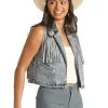 Rock & Roll Cowgirl Women's Rock & Roll Denim Vest #RRWD98R114