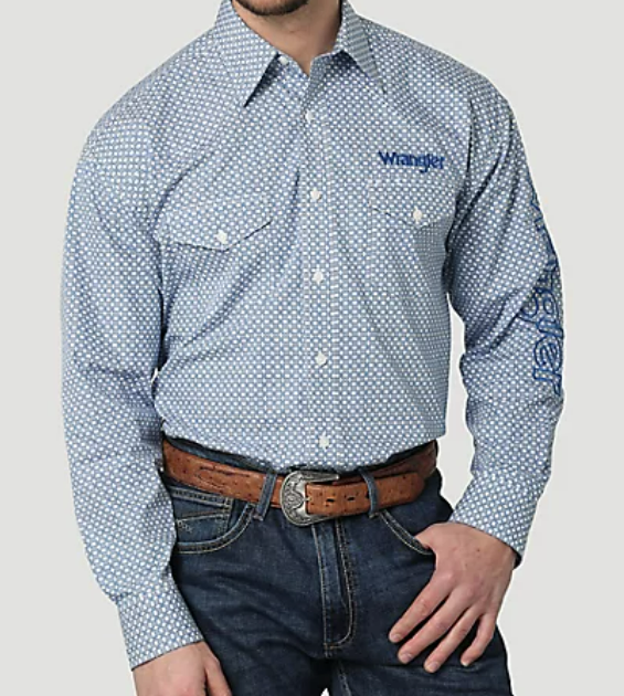 Men's Wrangler Logo Button Down Shirt #2314906 3 Men's Wrangler Logo Button Down Shirt #2314906