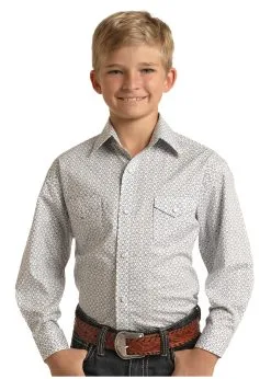 ROCK & ROLL COWBOY Boy's Rough Stock Snap Front Shirt #RSBSOSRYTA