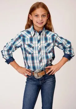 Roper Apparel Girl's Roper Snap Front Shirt #03-080-0062-4032BU
