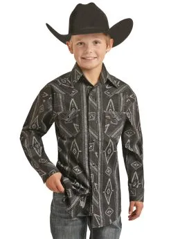 PANHANDLE Boy's Rock & Roll Cowboy Snap Front Shirt #RRBSOSRZ1A