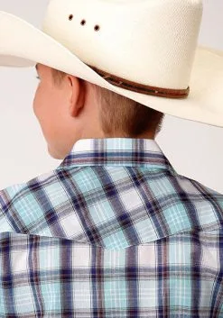 Roper Apparel Boy's Roper Snap Front Shirt #01-030-0101-4029BU -Men's Plaid Shirt Sales 49236cfde67b6402af1308739cced115