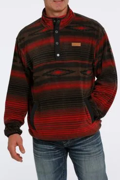 Men's Cinch Aztec Printed Polar Fleece Pullover #MWK151412X