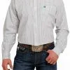 Men's Cinch White Plaid Button Down Shirt #MTW1105506WHT -Men's Plaid Shirt Sales 4af8697fe5ff61cb4a618f1d3241d574