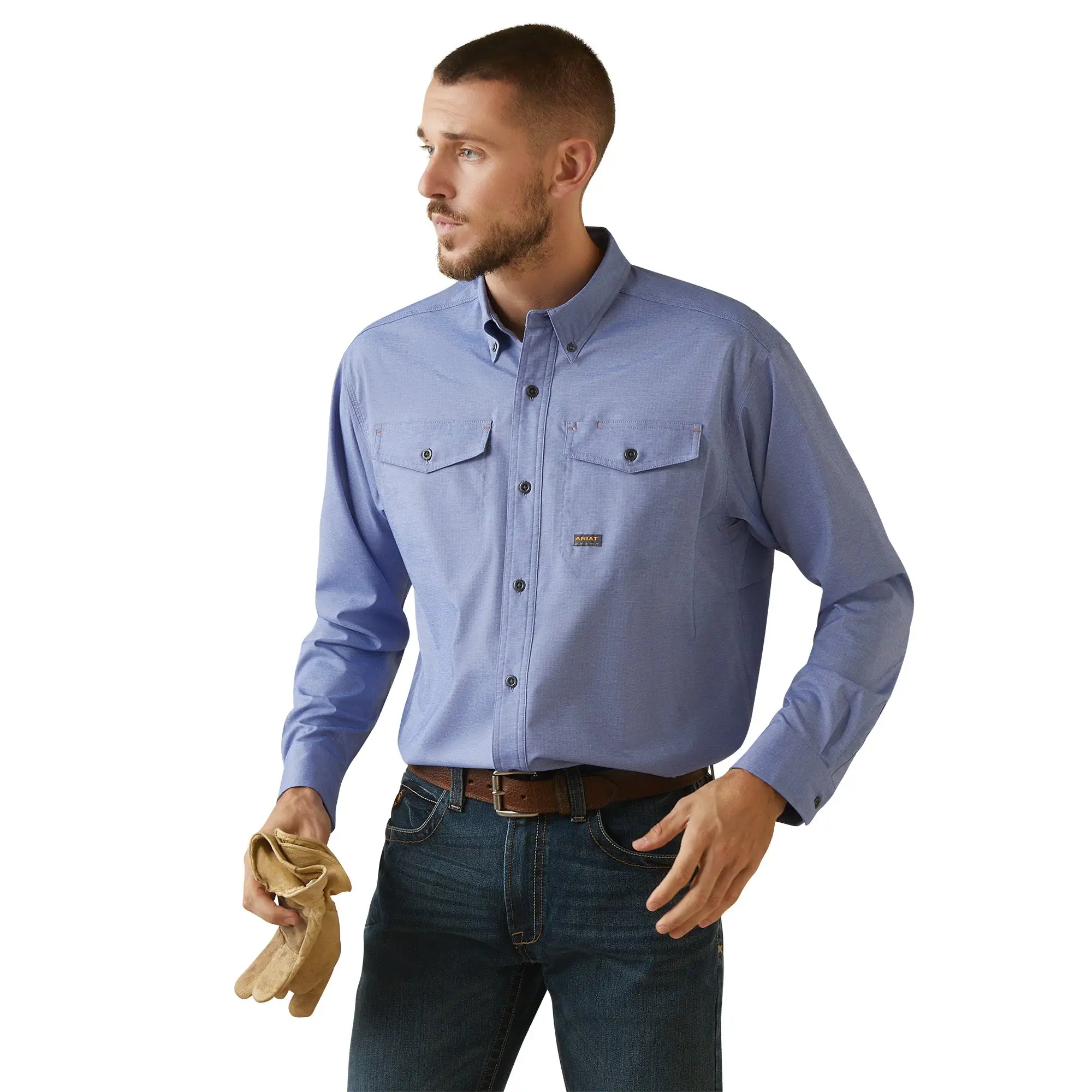 Men's Ariat Rebar Made Tough VentTEK DuraStretch Button Down Work Shirt #10043838 3 Men's Ariat Rebar Made Tough VentTEK DuraStretch Button Down Work Shirt #10043838