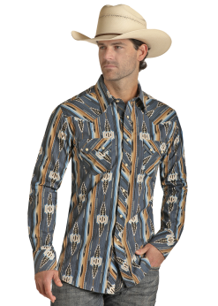 ROCK & ROLL COWBOY Men’s Rock & Roll Denim Snap Front Shirt #RRMSOSR0PS