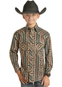 Boy's Rock & Roll Cowboy Snap Front Shirt #RRBSOSR09B
