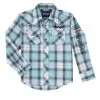 Boy's Wrangler Logo Snap Front Shirt #BP1351B -Men's Plaid Shirt Sales 53fe69973c65cd2e85fd7c9efcf5b071
