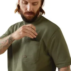 Men's Ariat Rebar Cotton Strong American Outdoors T-Shirt #10043827 -Men's Plaid Shirt Sales 5a16a01096b8ce91ebb2e92f41a66589