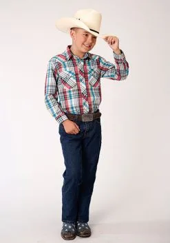 Roper Apparel Boy's Roper Snap Front Shirt #01-030-0101-4025WH -Men's Plaid Shirt Sales 5b5333e91e1ebdb33d60301ebd964976