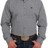 Men's Cinch Grey Pattern Button Down Shirt #MTW1105499GRY -Men's Plaid Shirt Sales 5f1dd1c9e1a4617ae6d2dbf0ea0a3631