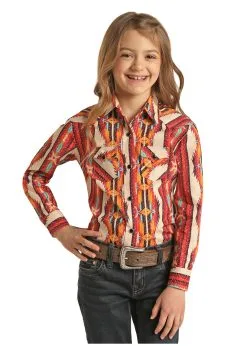 PANHANDLE Girl's Rock & Roll Cowgirl Snap Front Shirt #G4S2030