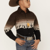 Boy's Panhandle Ombre Snap Long Sleeve Shirt #PHBSOSR0AM -Men's Plaid Shirt Sales 64f5f54658efe0c082d91eec80abadf3