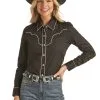 Women's Rock & Roll Cowgirl Snap Front Shirt #RRWSOSR0BS -Men's Plaid Shirt Sales 656279f37c0ef30fb50048ce404ed154
