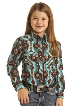 PANHANDLE Girl's Rock & Roll Cowgirl Snap Front Shirt #RRGSOSRZ14