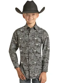 Boy's Rock & Roll Cowboy Snap Front Shirt #RRBSOSR08R